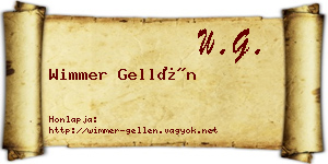 Wimmer Gellén névjegykártya